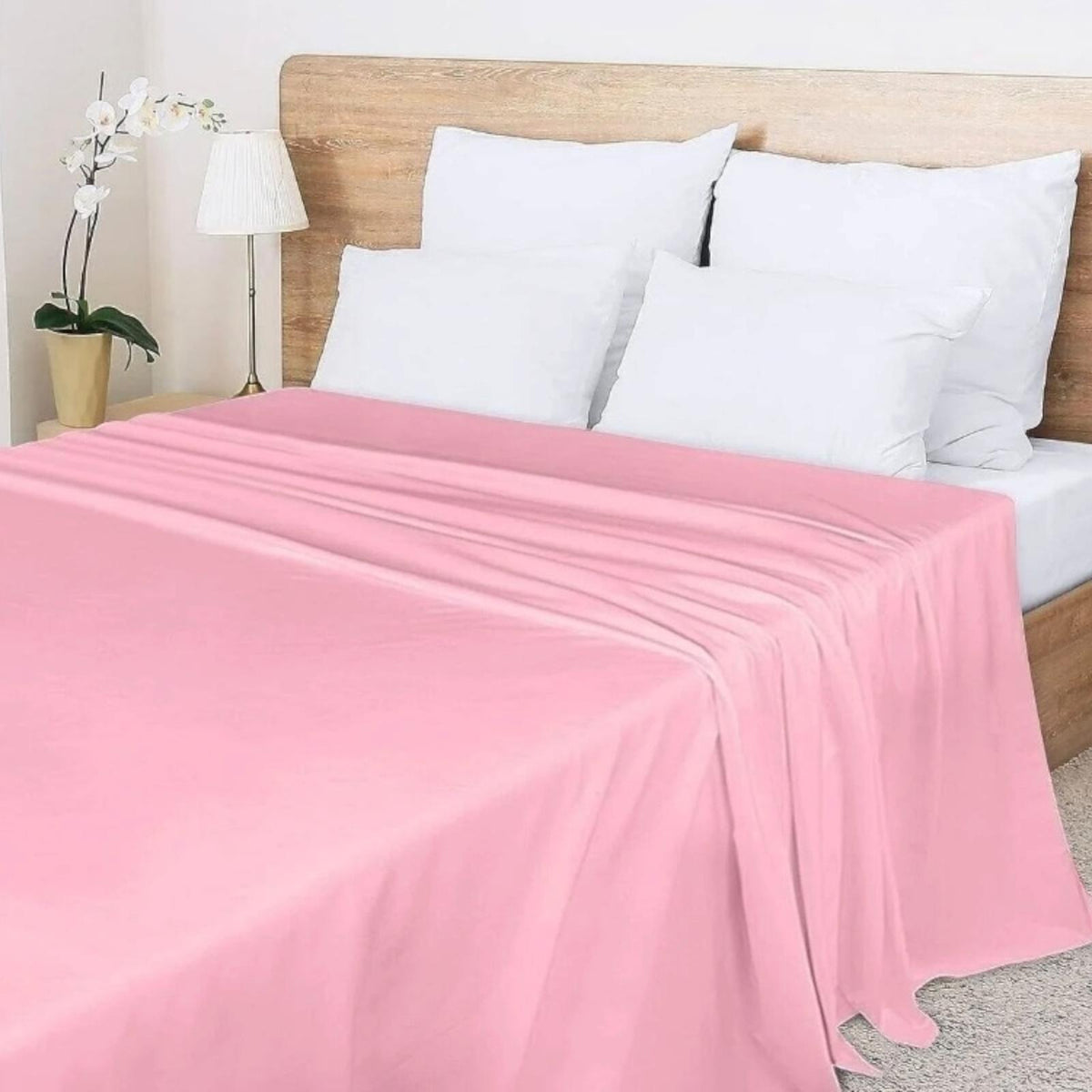 Pembe Lastiksiz Düz Çarşaf