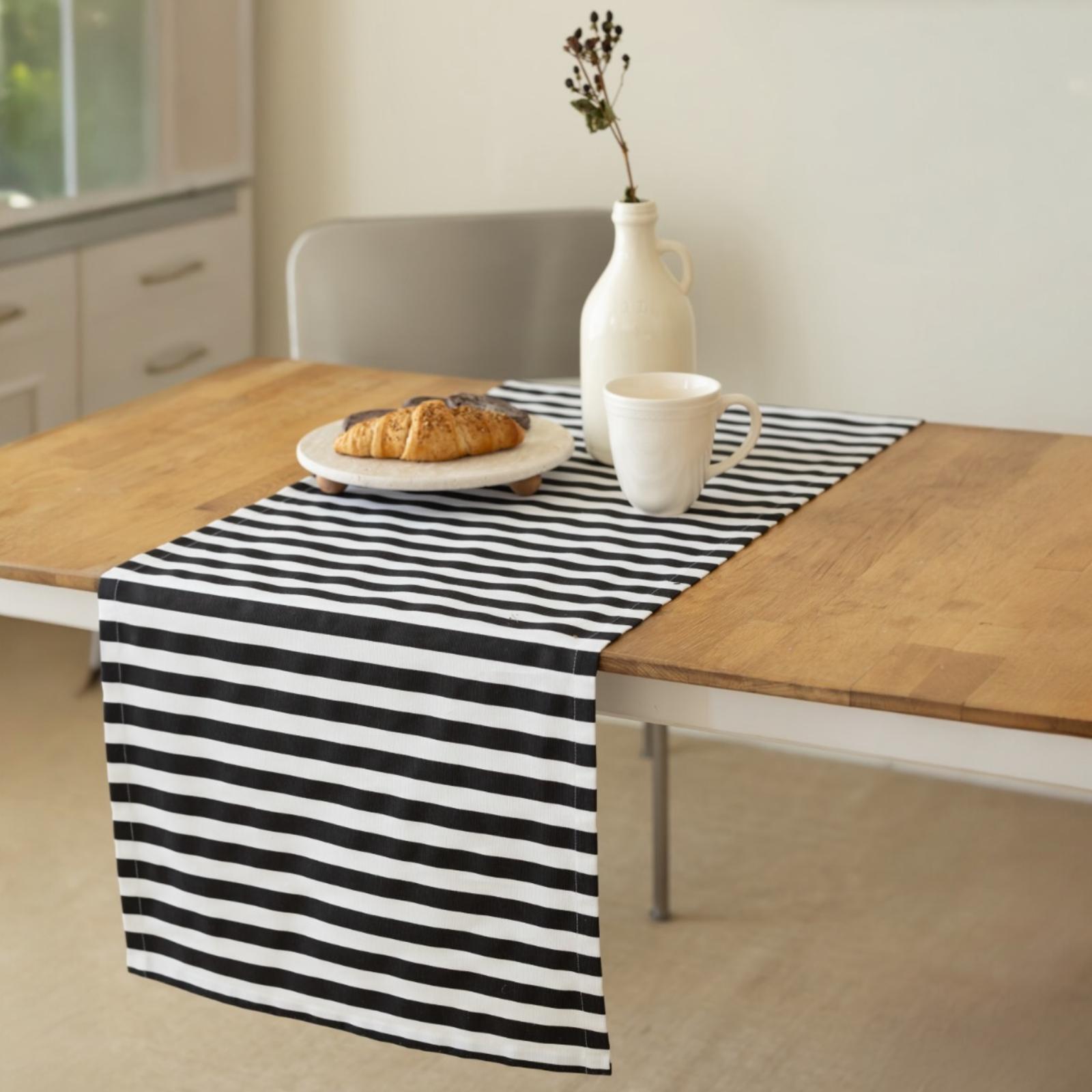 Zebra Desen Runner & 6'lı Supla Amerikan Servis Takımı