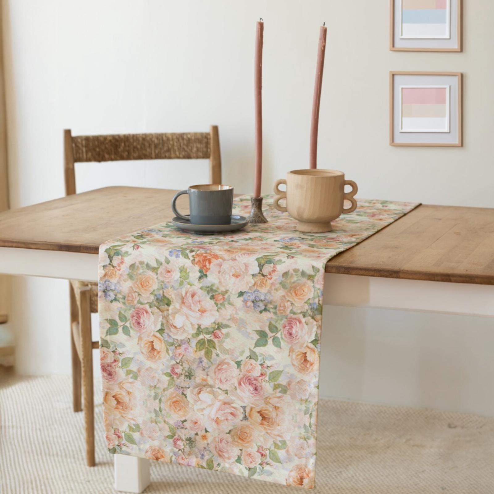 Gül Desen ( Özel Seri ) Runner & 6'lı Supla Amerikan Servis Takımı