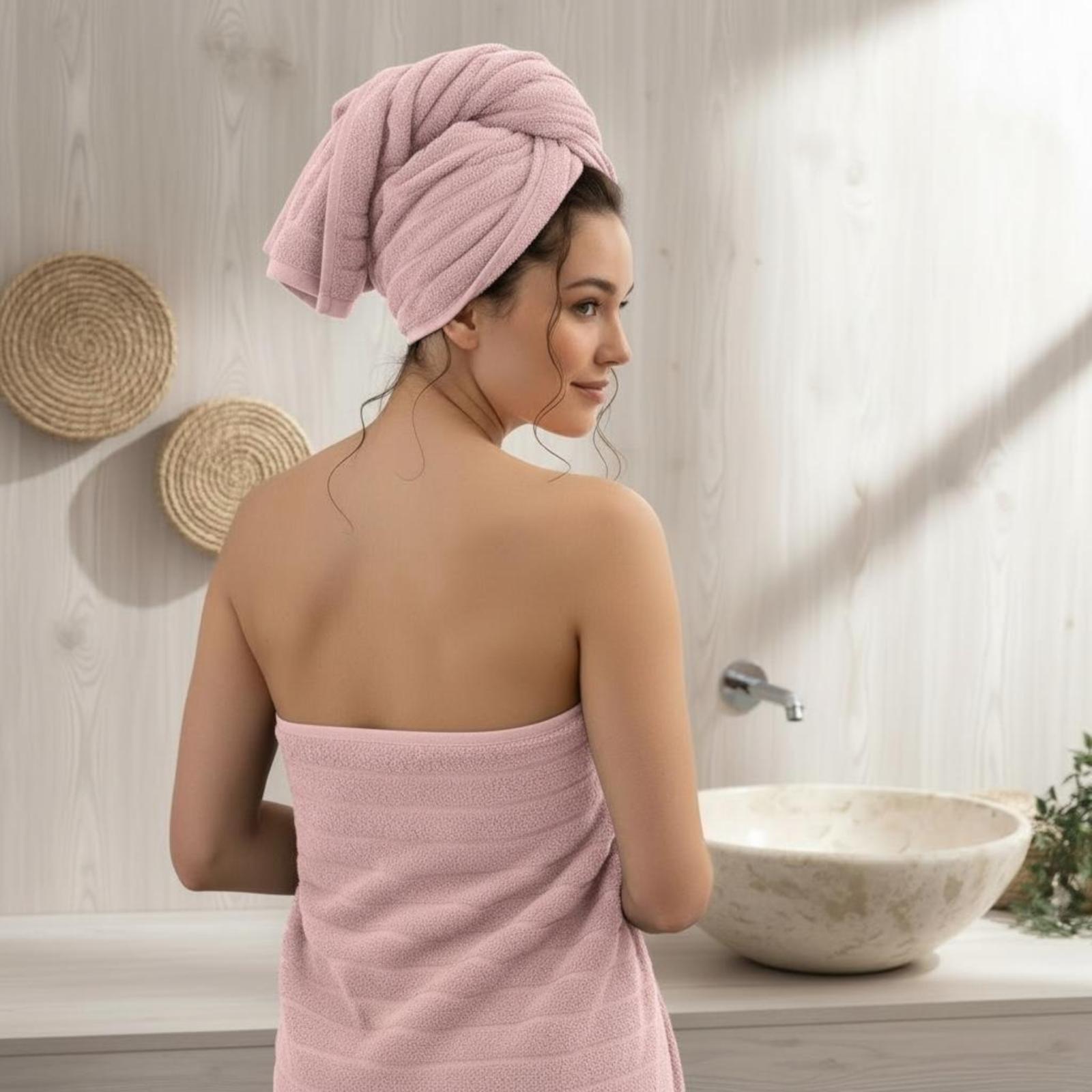2'li Dalga Pudra Banyo Havlu Seti