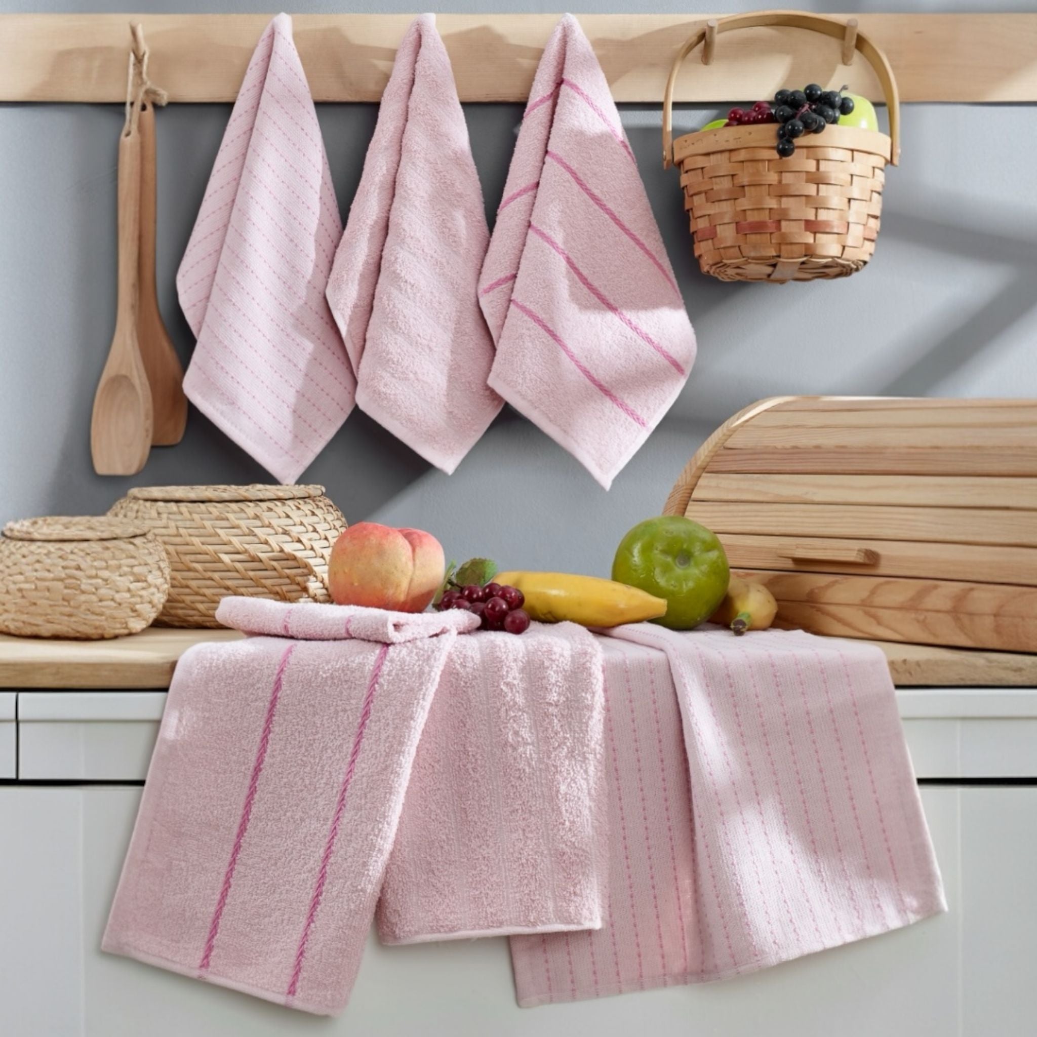 Pembe 6'lı Sophia Mutfak Havlusu 30x45