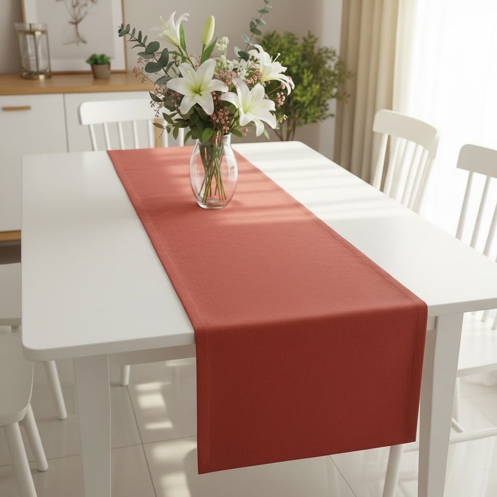 Kırmızı Düz Desen Runner